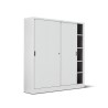 Armadio metallo ad ante scorrevoli 180x45x200H, 4+4 ripiani - Colore Bianco