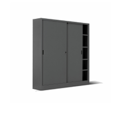 Armadio metallo ad ante scorrevoli 180x45x250H, 5+5 ripiani - Colore Antracite - XXL