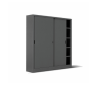 Armadio metallo ad ante scorrevoli 180x45x200H, 4+4 ripiani - Colore Antracite