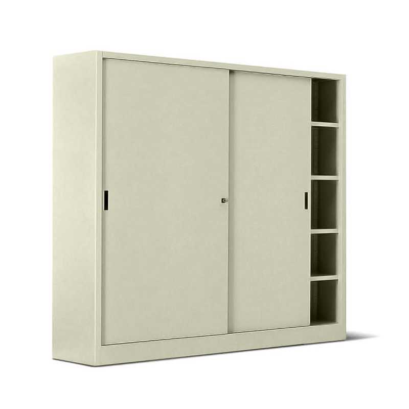 Armadio metallo ad ante scorrevoli 180x45x200H, 4+4 ripiani - Colore Sabbia