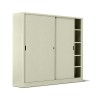 Armadio metallo ad ante scorrevoli 180x45x200H, 4+4 ripiani - Colore Sabbia