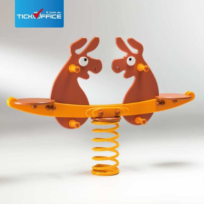 gioco tandem due posti esterno ciuchino cavallo asinello