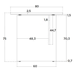 Scrivania Teko 140 x 80 casa ufficio in melaminico Officè colore Rovere Portofino