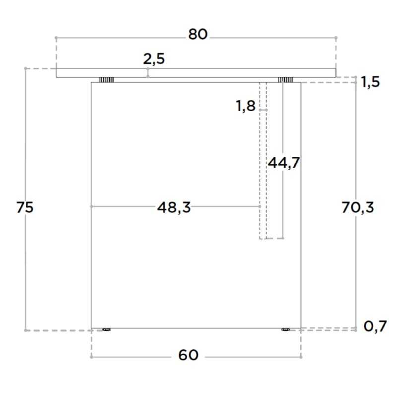 Scrivania 160 x 80 Teko casa ufficio in melaminico Officè colore Bianco