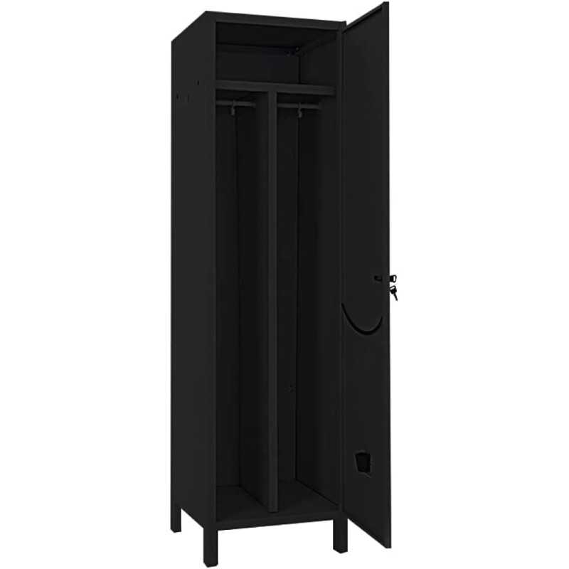 Armadio Sporco/Pulito H180xL50xP50cm 1 posto - Colore Grigio Scuro Martellato