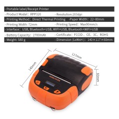 RPP320 - Stampante etichette mobile 80mm termica wifi bluetooth usb