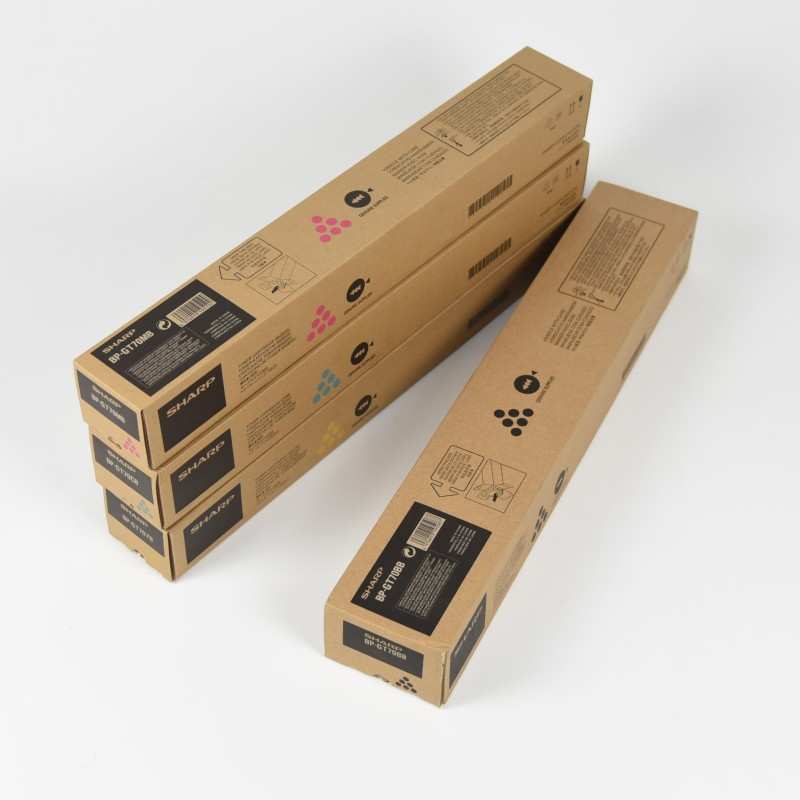 Kit 4 colori toner bk c y m Sharp Originale BP-GT70 per BP-50C26, BP-50C31, BP-50C36, BP-50C45, BP-55C26 - Alta capacità