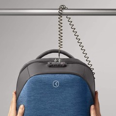 Tekniko big AZZURRO - Zaino Antifurto dimensioni 34 x 46 x 16 cm Intempo idrorepellente tecnico con serratura presa usb