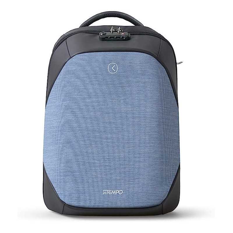 Tekniko big AZZURRO - Zaino Antifurto dimensioni 34 x 46 x 16 cm Intempo idrorepellente tecnico con serratura presa usb