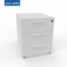 Cassettiera 54,6x53,8x41,8 cm Bianco Opaco in legno su ruote con 3 cassetti