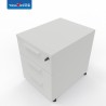 Cassettiera 54,6x53,8x41,8 cm Bianco Opaco in legno su ruote con 3 cassetti