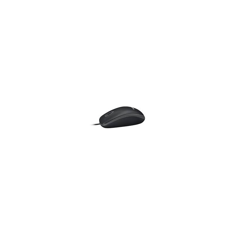 Logitech - B100 mouse usb ambidestro, 3 pulsanti, scorrimento a scatti, cavo 180cm