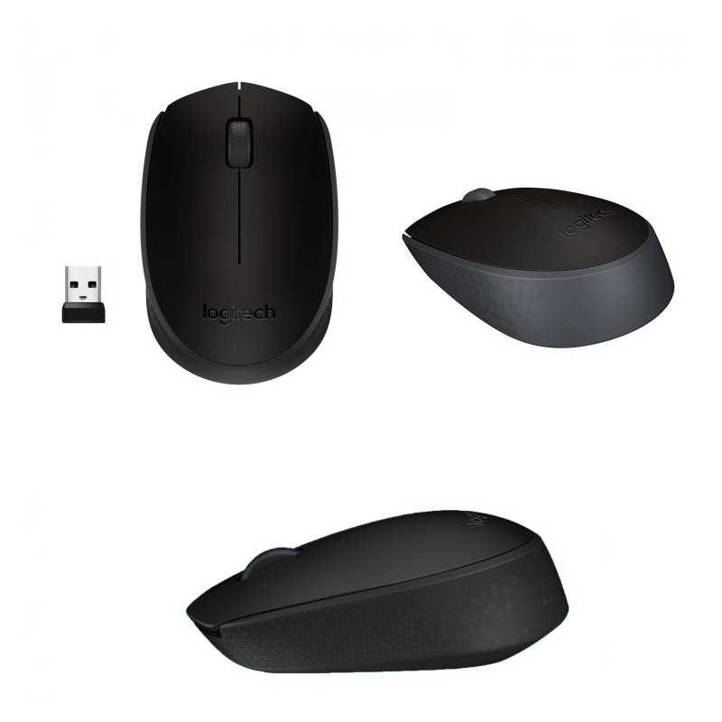 Logitech - M171 mouse wireless usb fino a 10m, 3 pulsanti, pratico e compatto