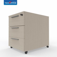 Cassettiera 54,6x53,8x41,8 cm Rovere Portofino in legno su ruote con 3 cassetti