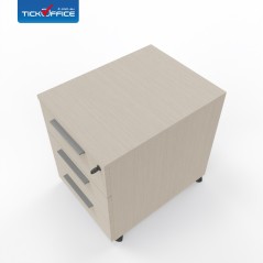 Cassettiera 54,6x53,8x41,8 cm Rovere Portofino in legno su ruote con 3 cassetti