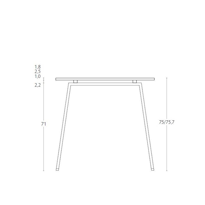 Scrivania con struttura in acciaio 160x60x75H in melaminico  - colore Bianco opaco