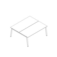 Bench con sostegno cavalletto 160x160,8x75H in melaminico per casa, ufficio, attività - colore Bianco opaco