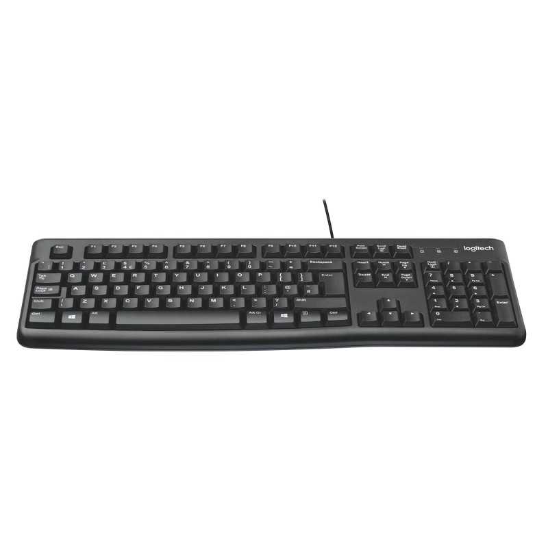 Logitech - K120 Tastiera QUERTY con porta usb, tastierino numerico, per tutte le esigenze