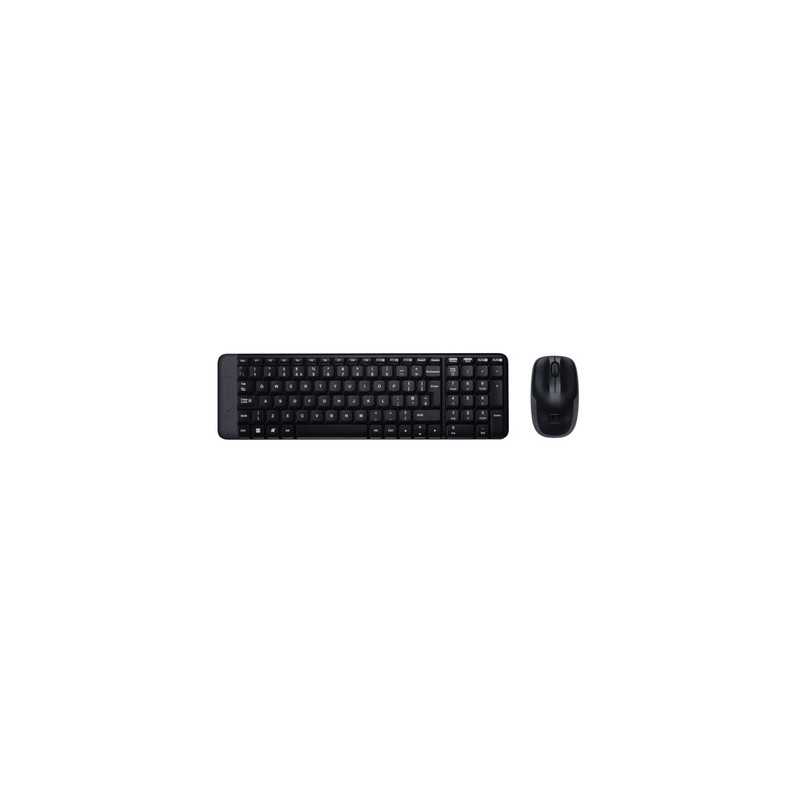 Logitech - MK220 Tastiera e mouse wireless usb fino a 10m, comodo e compatto