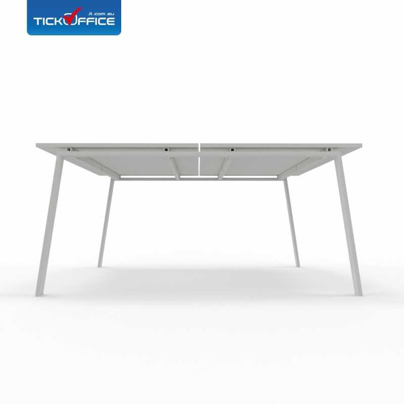 Bench con sostegno cavalletto 160x160,8x75H in melaminico per casa, ufficio, attività - colore Bianco opaco