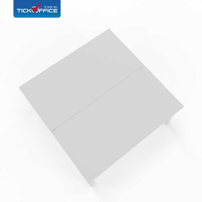 Bench con sostegno cavalletto 160x160,8x75H in melaminico per casa, ufficio, attività - colore Bianco opaco