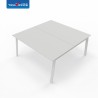 Bench con sostegno cavalletto 160x160,8x75H in melaminico per casa, ufficio, attività - colore Bianco opaco