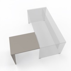 Allungo 80x60x74 cm per scrivania OXI , da posizionare a destra o a sinistra - Colore Stone Grey