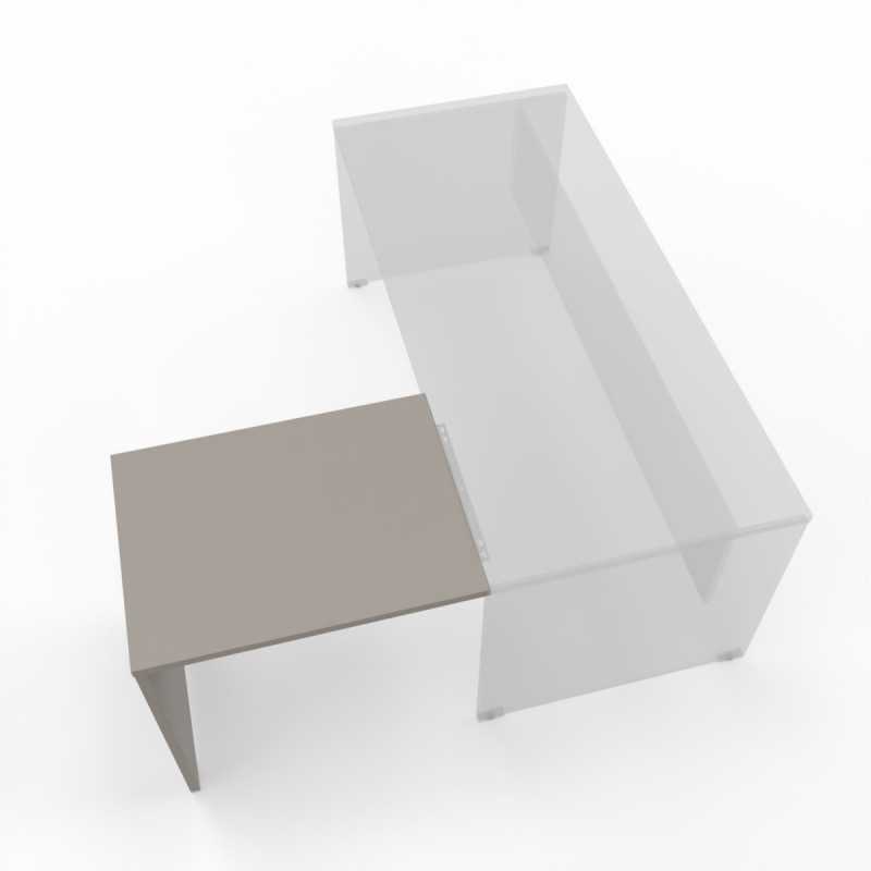 Allungo 80x60x74 cm per scrivania OXI , da posizionare a destra o a sinistra - Colore Stone Gray