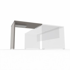Allungo 80x60x74 cm per scrivania OXI , da posizionare a destra o a sinistra - Colore Stone Grey