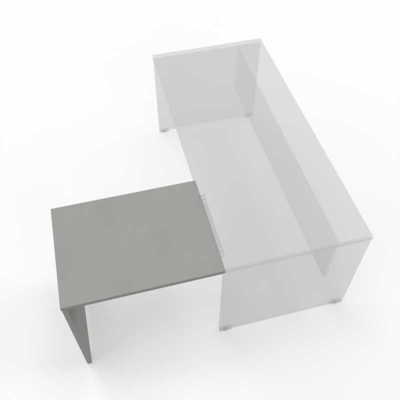 Allungo 80x60x74 cm per scrivania OXI , da posizionare a destra o a sinistra - Colore Grigio