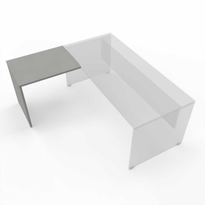 Allungo 80x60x74 cm per scrivania OXI , da posizionare a destra o a sinistra - Colore Grigio