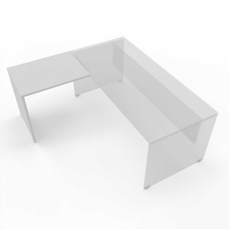 Allungo 80x60x74 cm per scrivania OXI , da posizionare a destra o a sinistra - Colore Bianco