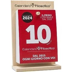 Il calendario filosofico 2024 - Formato A6 10x14 con supporto in legno