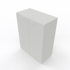 Mobile medio contenitore 2 ante cieche con serratura L.90 x p.46,3 x H.120 - Colore Bianco