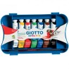 Giotto - Tempera tubo 4 da 12ml colori assortiti e pennello extra fine - Conf. da 7 pz