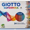 Giotto - Pastelli supermina colori assortiti - Confezione da 24 pz