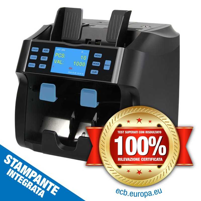 ST-4000 Conta Verifica Banconote professionale 2 CIS 100% Testato BCE Mix Value Counting con stampante integrata