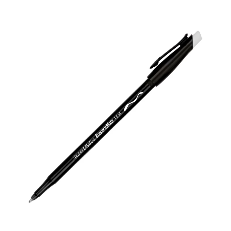 Paper mate replay - Penna a sfera punta media con gomma - colore Nero - pezzo singolo