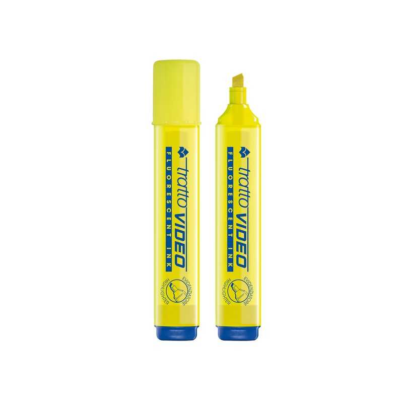 Evidenziatore Tratto Video con punta scalpello 1-5 mm - colore Giallo - pezzo singolo