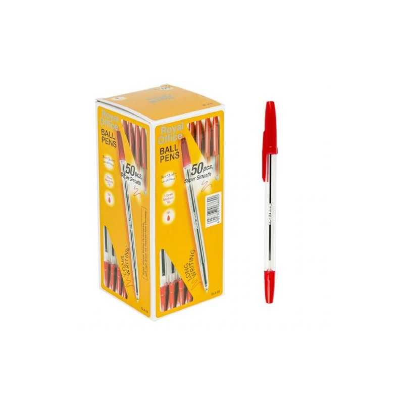 Royal Office - Penna a sfera - colore Rosso - conf. da 50 pz