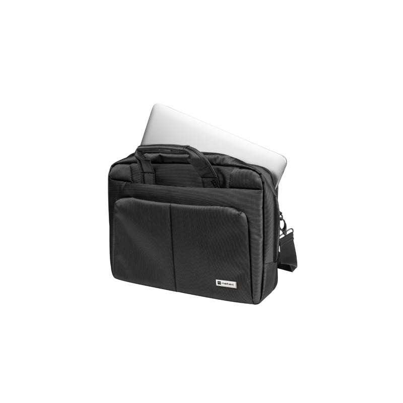 Natec Gazelle  - Borsa per notebook business pluriscomparti 15,6" elegante e sicura - Grigio scuro