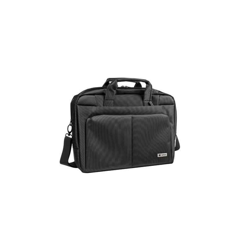 Natec Gazelle  - Borsa per notebook business pluriscomparti 15,6" elegante e sicura - Grigio scuro