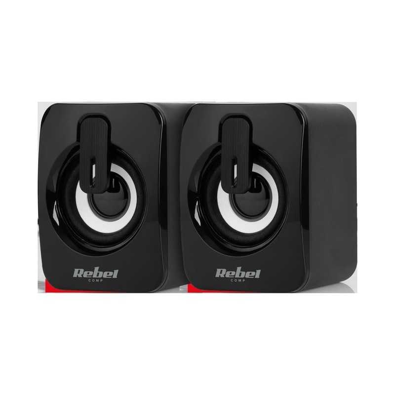 Rebel - Altoparlanti per computer 2x3W con controllo del volume