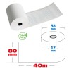 10pz - Rotoli termici 80mm x 40 mt - f.12 mm per cassa e stampanti e sistemi