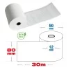 10 pz - Rotoli termici 80mm x 30 mt - f.12 mm per cassa e stampanti e sistemi