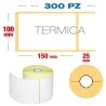 100 x 150 mm, f. 25 - Rotolo n° 300 etichette termiche adesive A6 10x15
