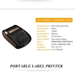 ACE M1 - Stampante ricevute ed etichette 2 in 1 portatile BLUETOOTH WIFI USB