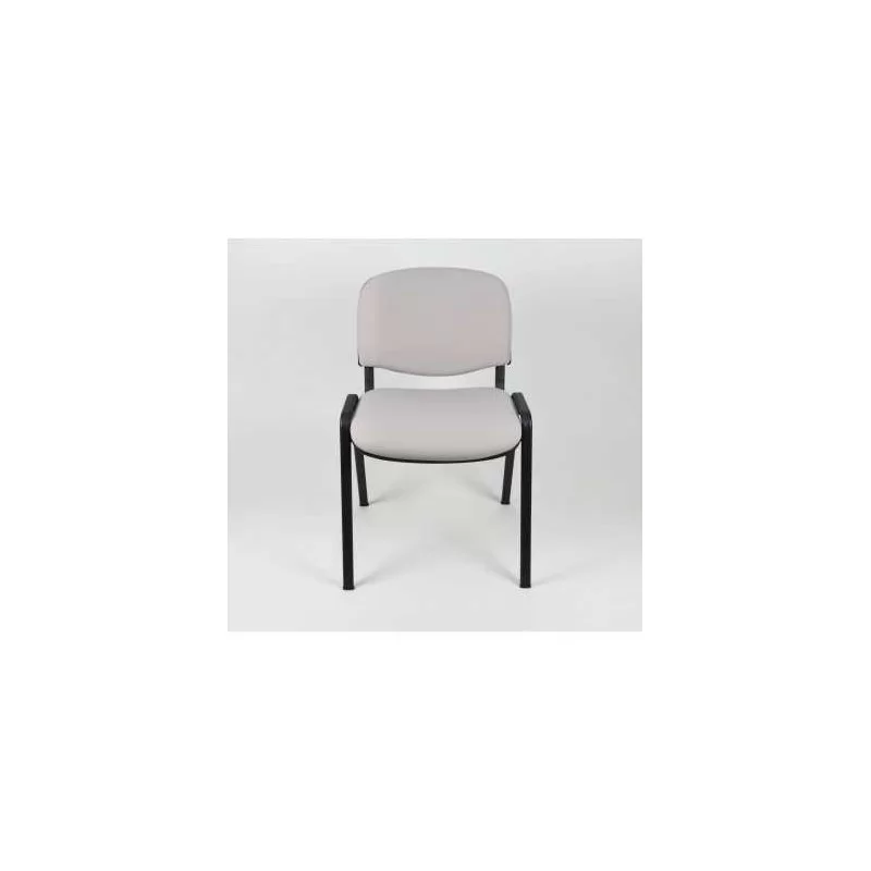 Sedia fissa attesa "new" -  imbottita impilabile con telaio d’acciaio nero