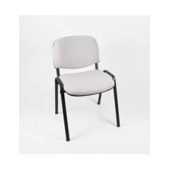 Sedia fissa attesa "new" -  imbottita impilabile con telaio d’acciaio nero