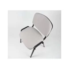 Sedia fissa attesa "new" -  imbottita impilabile con telaio d’acciaio nero